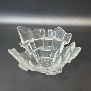 Vintage 1960s/70s MUURLA FINLAND Glass Candle Holder Bowl Scandinavian